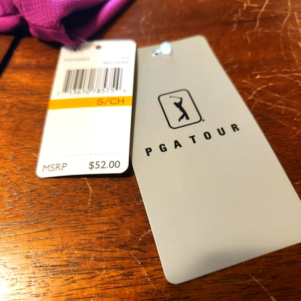 PGA Tour Men's Airflux Pink Polo Shirt - Picture 3 of 5